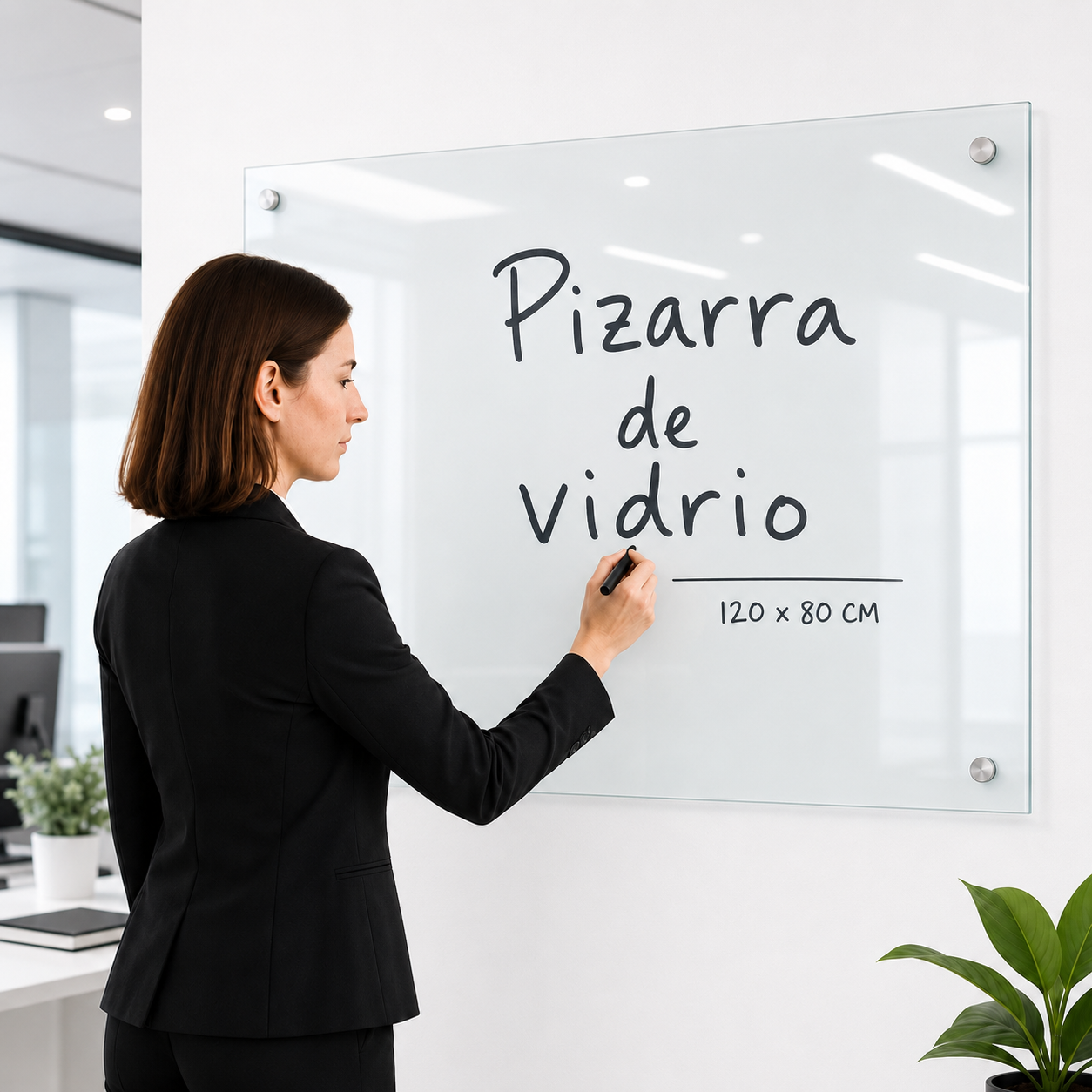 Pizarra de vidrio 120 x 80 cm