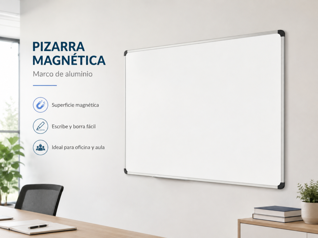 Pizarra magnética con marco de aluminio para oficinas y aulas escolares