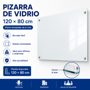 Pizarra de vidrio 120 x 80 cm